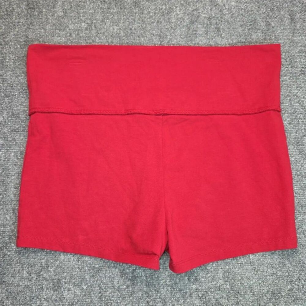 Women’s Red High Waisted Foldover Yoga Shorts XL